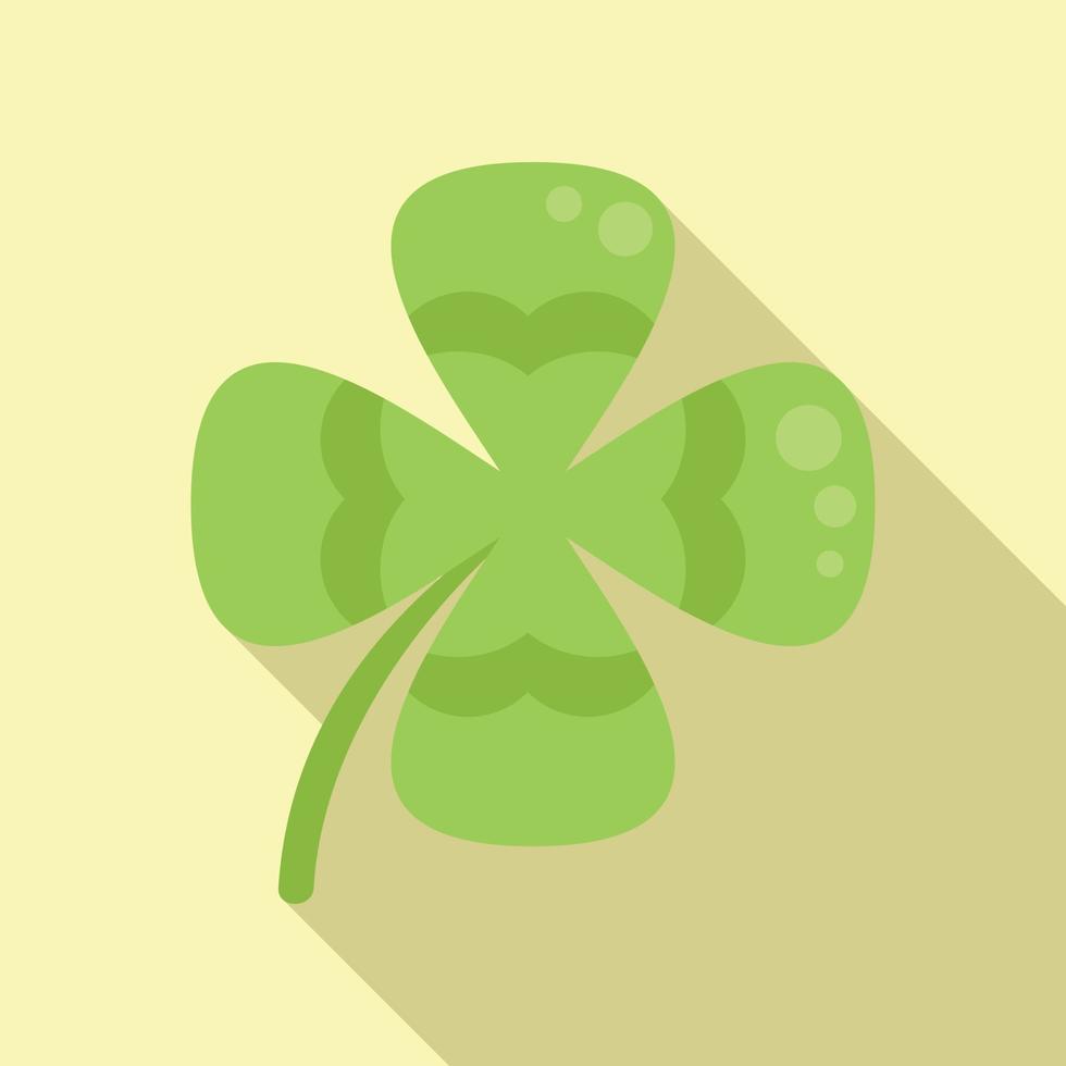 vecteur plat d'icône de trèfle à quatre feuilles. chance irlandaise