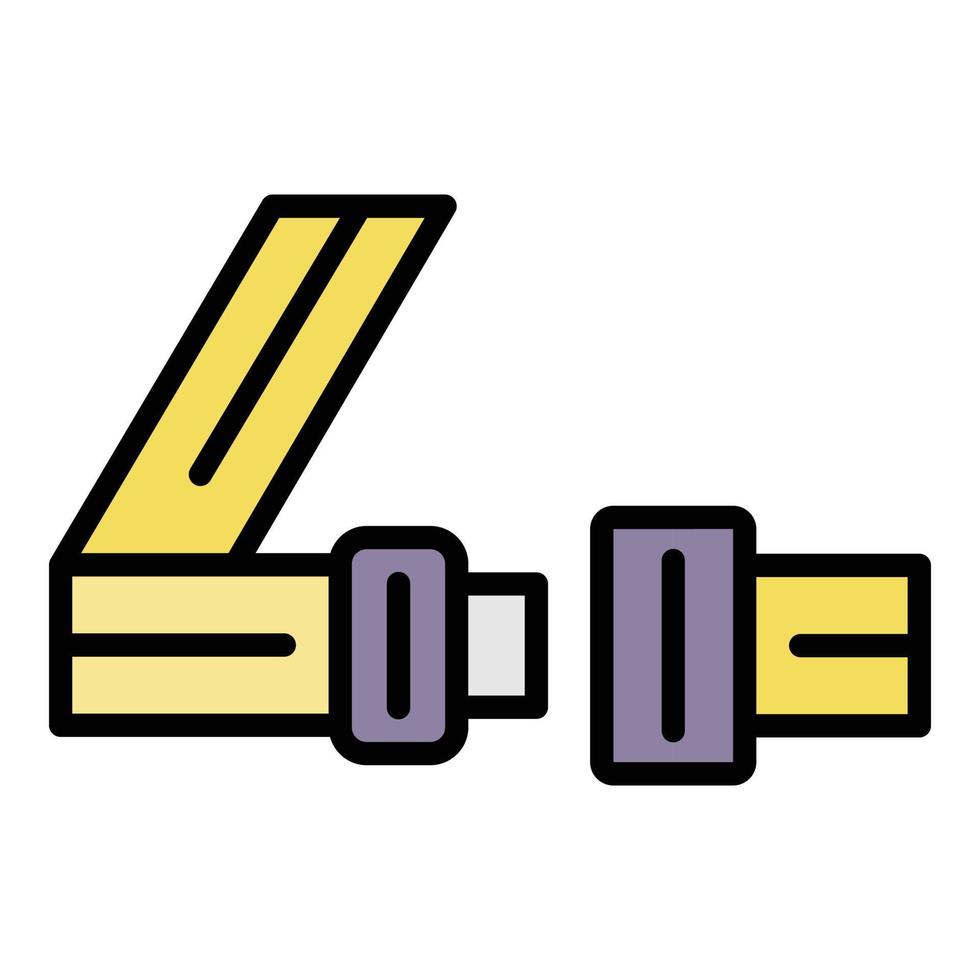 vecteur de contour de couleur d'icône de ceinture de sécurité