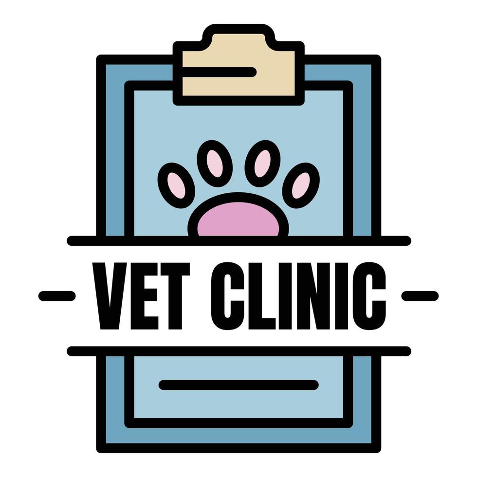 logo de la clinique vétérinaire, style de contour vecteur