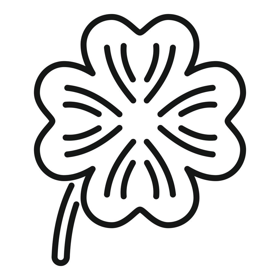 vecteur de contour d'icône de feuille de trèfle. Saint Patrick