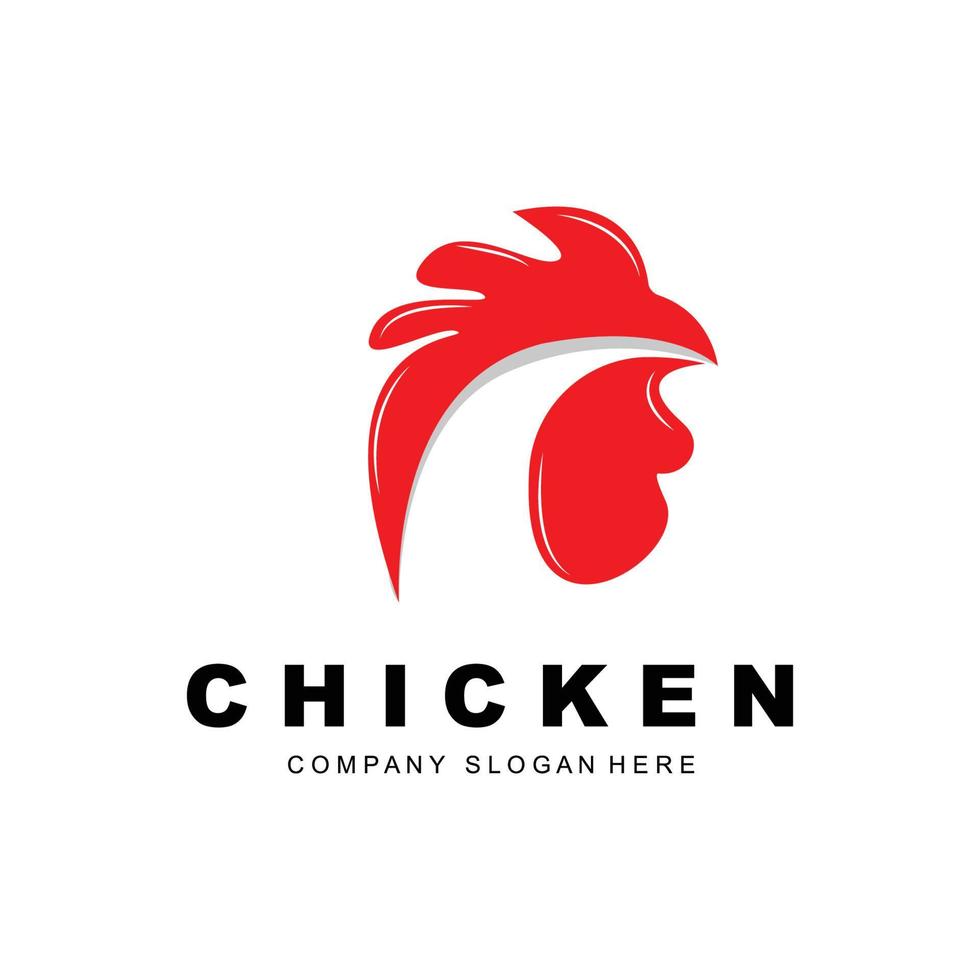 logo de poulet, vecteur d'animaux de ferme, conception pour élevage de poulets, restaurant de poulet frit, café