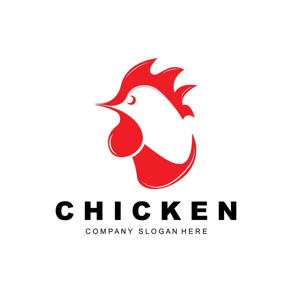 logo de poulet, vecteur d'animaux de ferme, conception pour élevage de poulets, restaurant de poulet frit, café