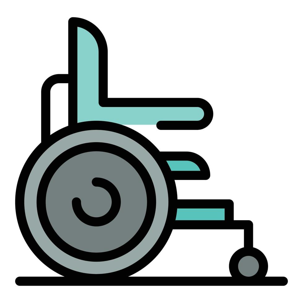 vecteur de contour de couleur d'icône de fauteuil roulant moderne