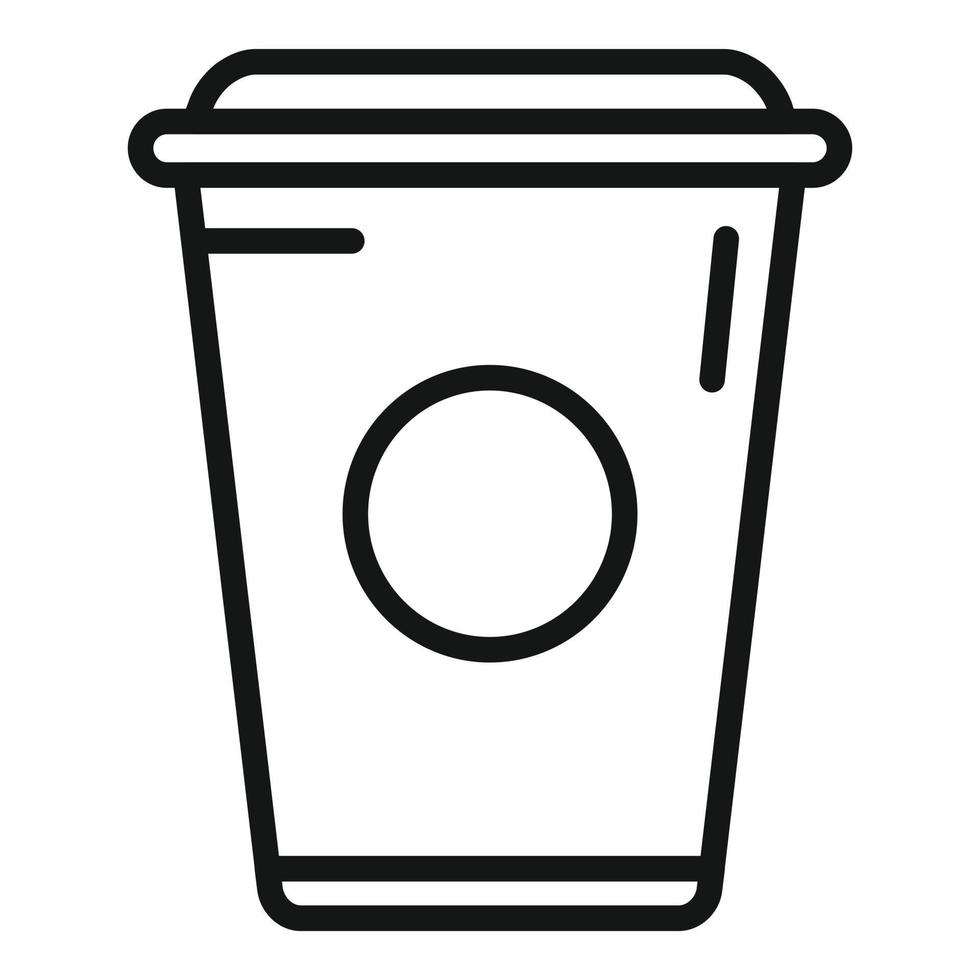 vecteur de contour d'icône de tasse de café en carton. sac écologique