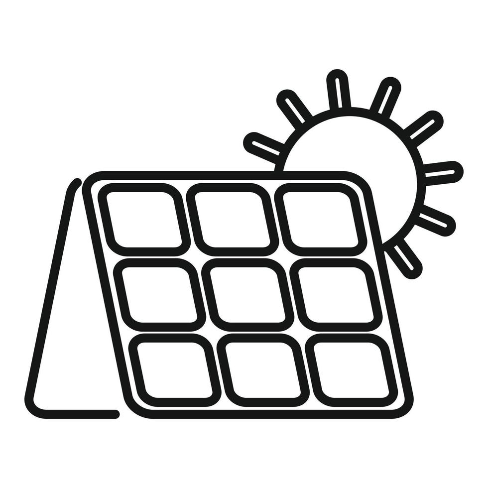 vecteur de contour d'icône de panneau solaire. puissance de la nature