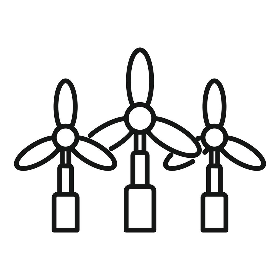 vecteur de contour d'icône d'éolienne. puissance propre