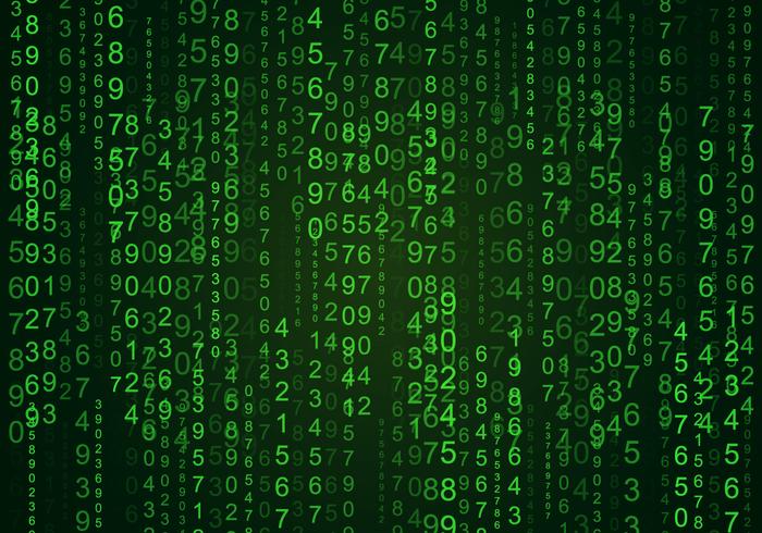 Numéros aléatoires Matrix background vecteur