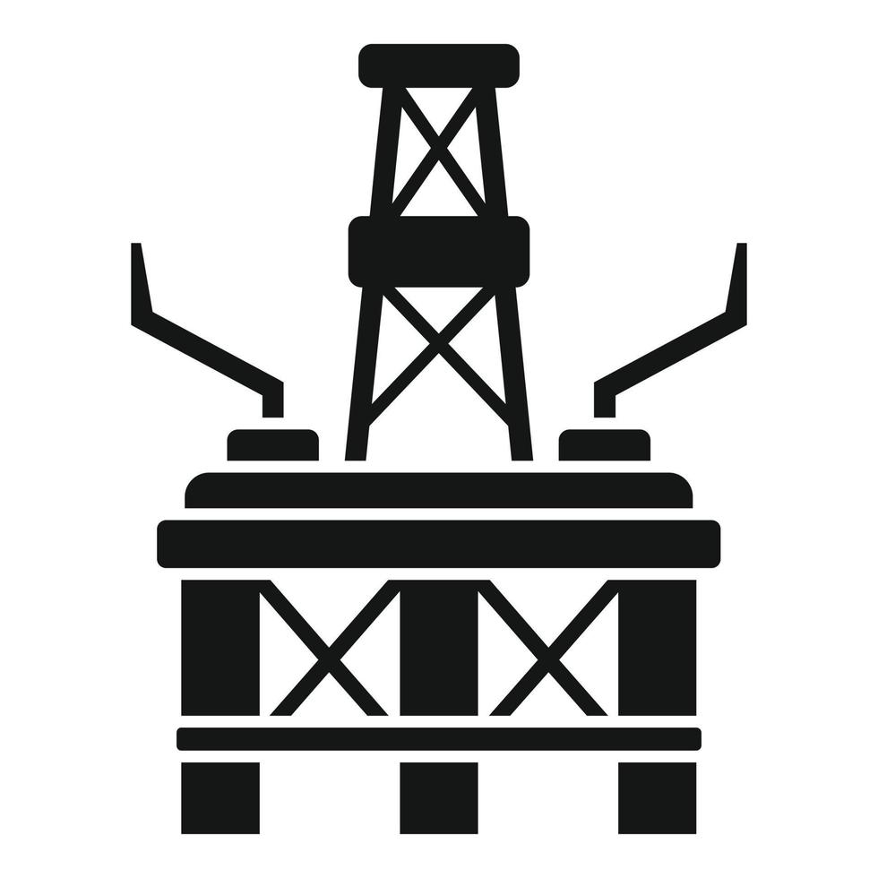 vecteur simple d'icône de plate-forme pétrolière. plate-forme de mer