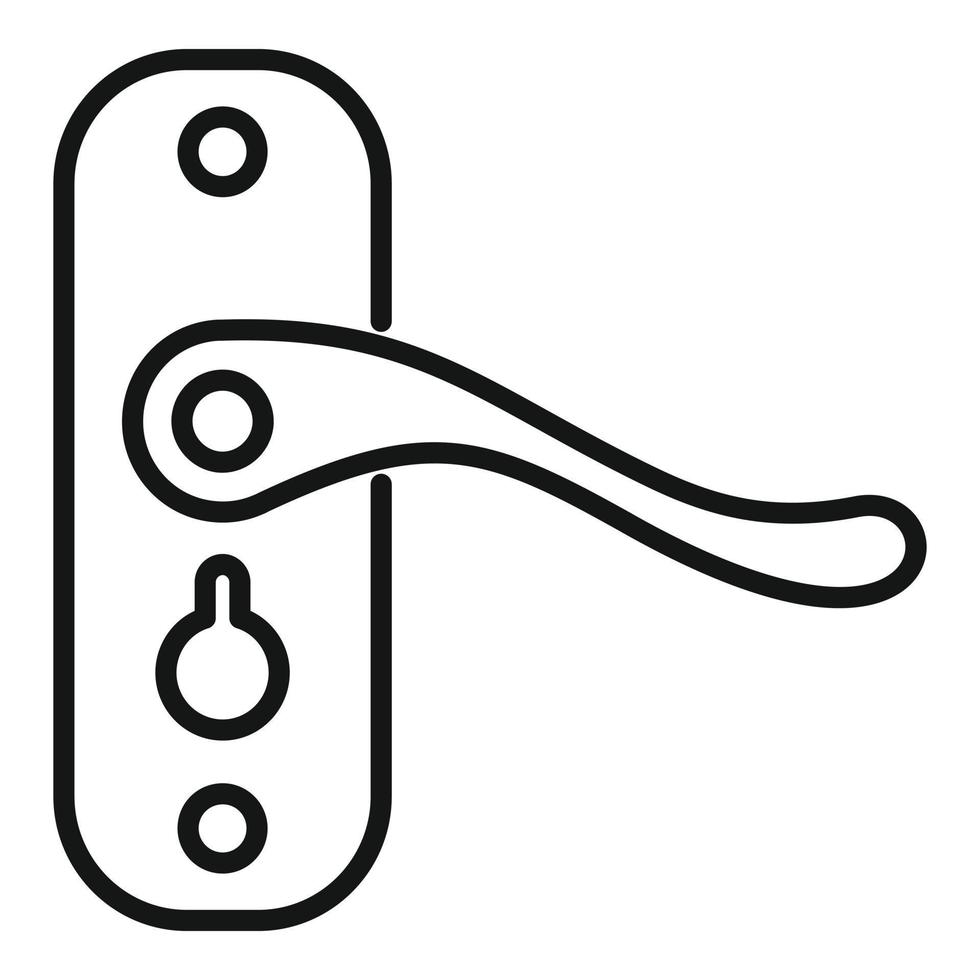 vecteur de contour d'icône de poignée de porte ronde. clé en métal