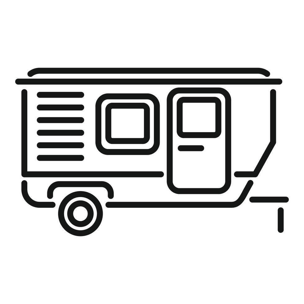 vecteur de contour d'icône de remorque de camping-car. autobus automatique