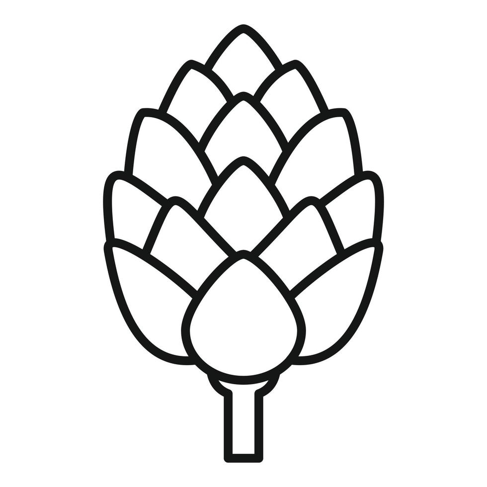 vecteur de contour d'icône d'artichaut italien. plante alimentaire
