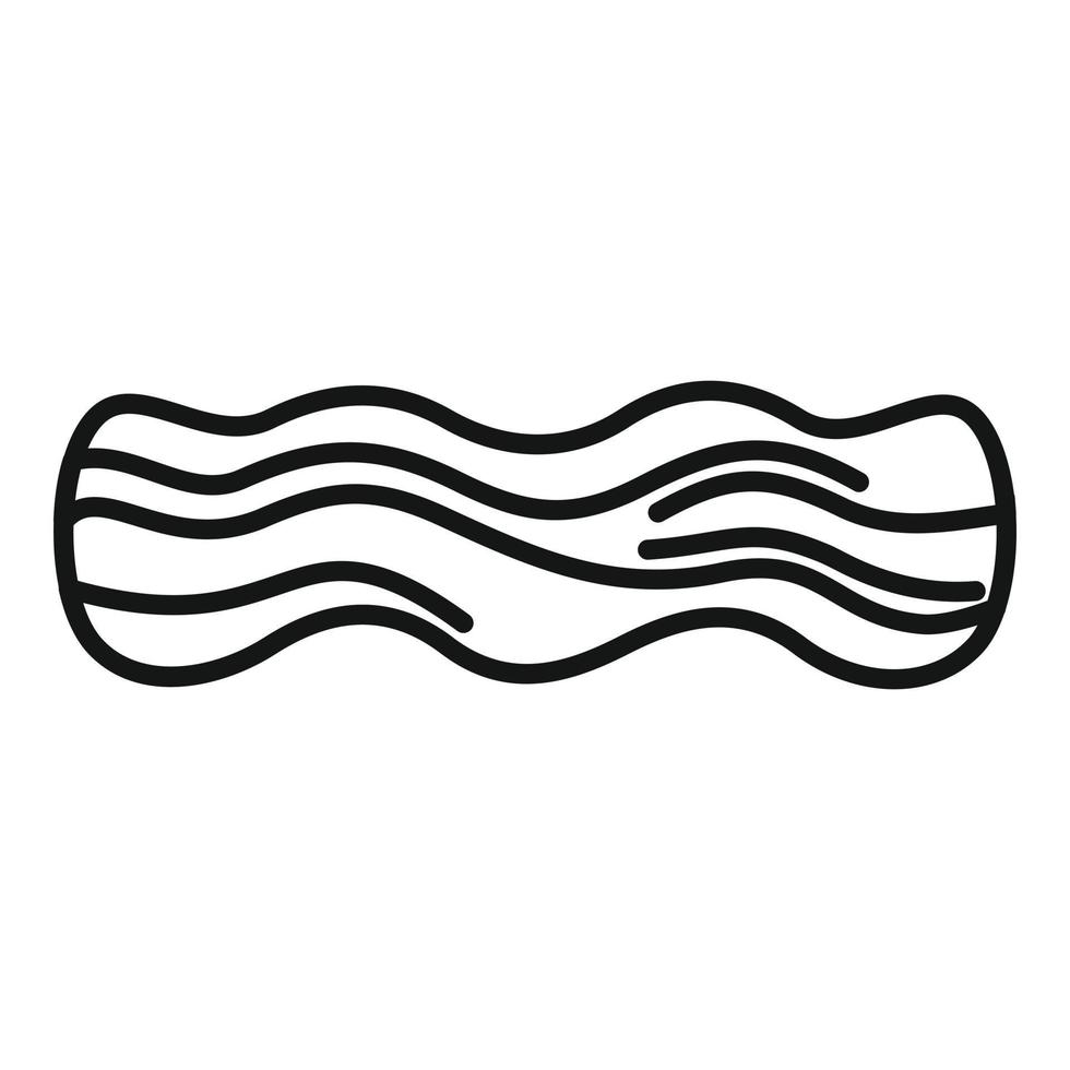 vecteur de contour d'icône de bacon frit. viande croustillante