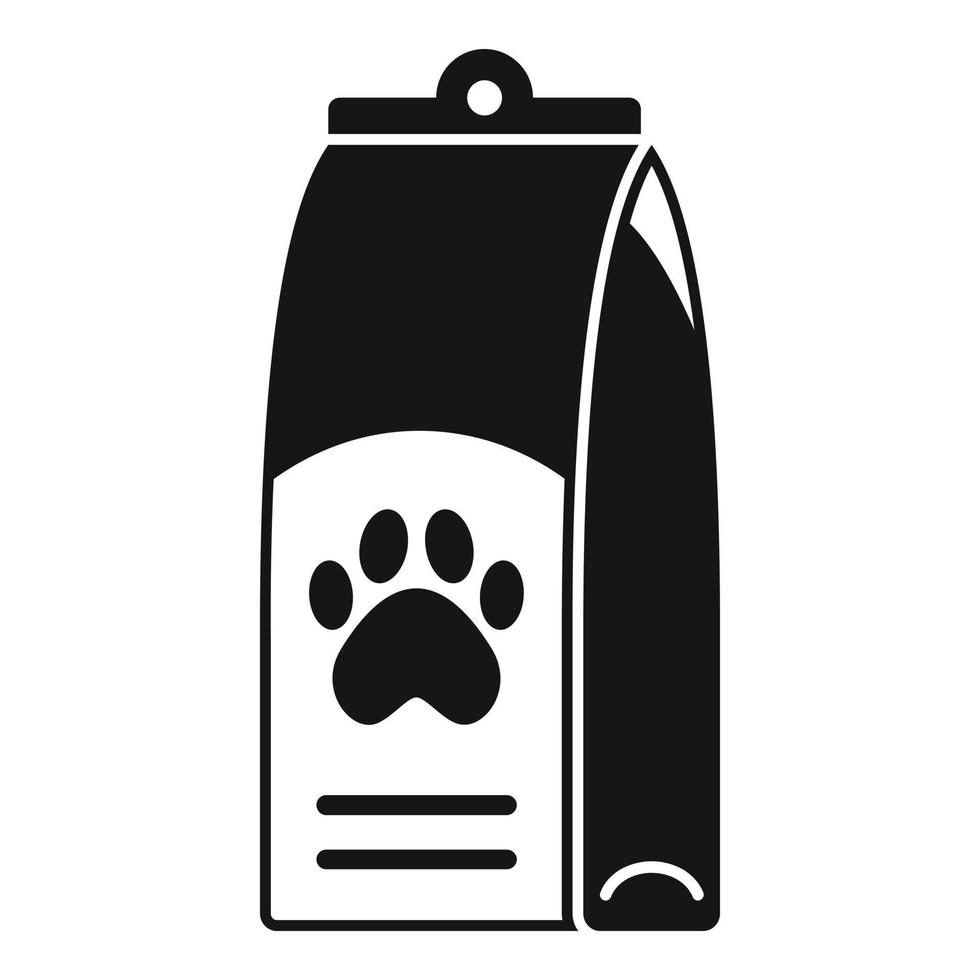 vecteur simple d'icône de paquet de nourriture pour chien. l'alimentation animale