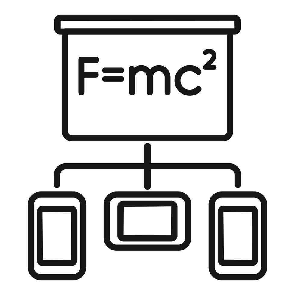 vecteur de contour d'icône d'étude en ligne. réserver une formation