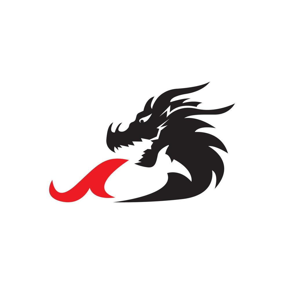 logo d'icône de tête de dragon, création vectorielle. vecteur