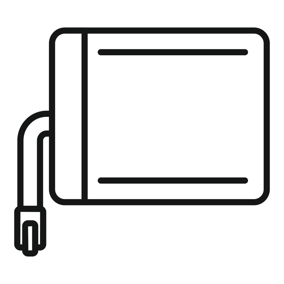 vecteur de contour d'icône de batterie de tablette. écran de service