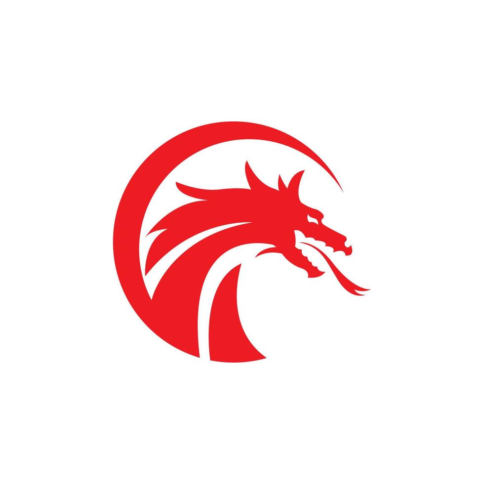 logo d'icône de tête de dragon, création vectorielle. vecteur