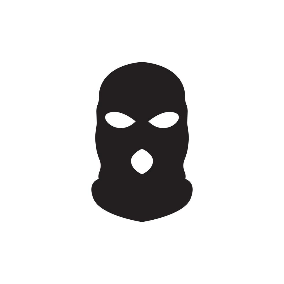 masque criminel et icône de bandit, création vectorielle de logo vecteur