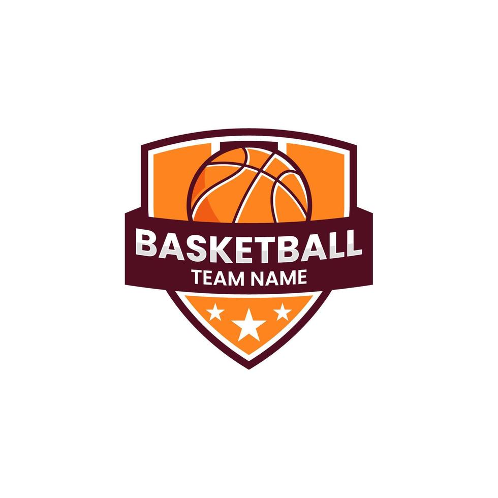 illustration vectorielle de basket-ball logo isolée sur fond blanc vecteur