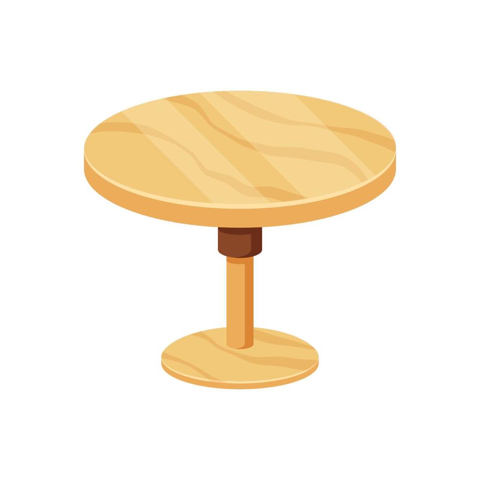vecteur de table ronde en bois isolé