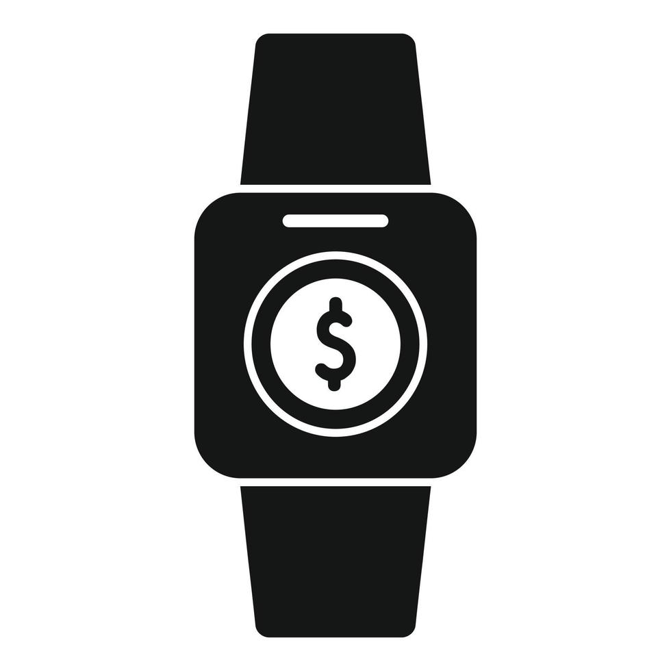 vecteur simple d'icône d'argent en ligne smartwatch. paiement à domicile
