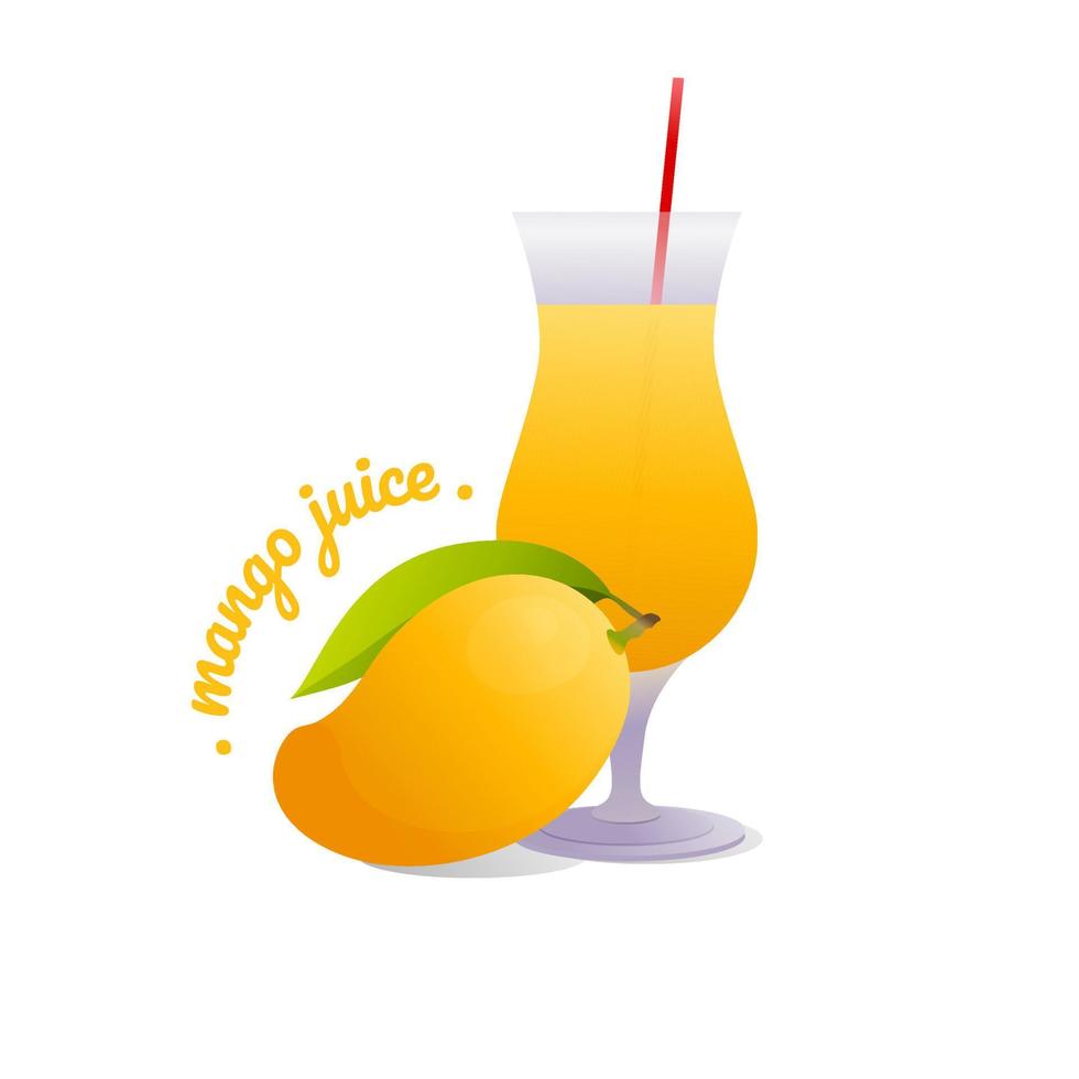 illustration vectorielle de style moderne de jus de mangue. vecteur