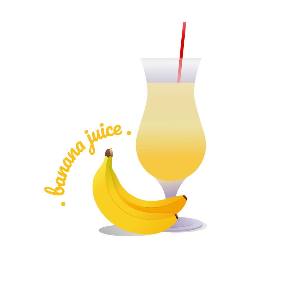 illustration vectorielle de style moderne de jus de banane. vecteur
