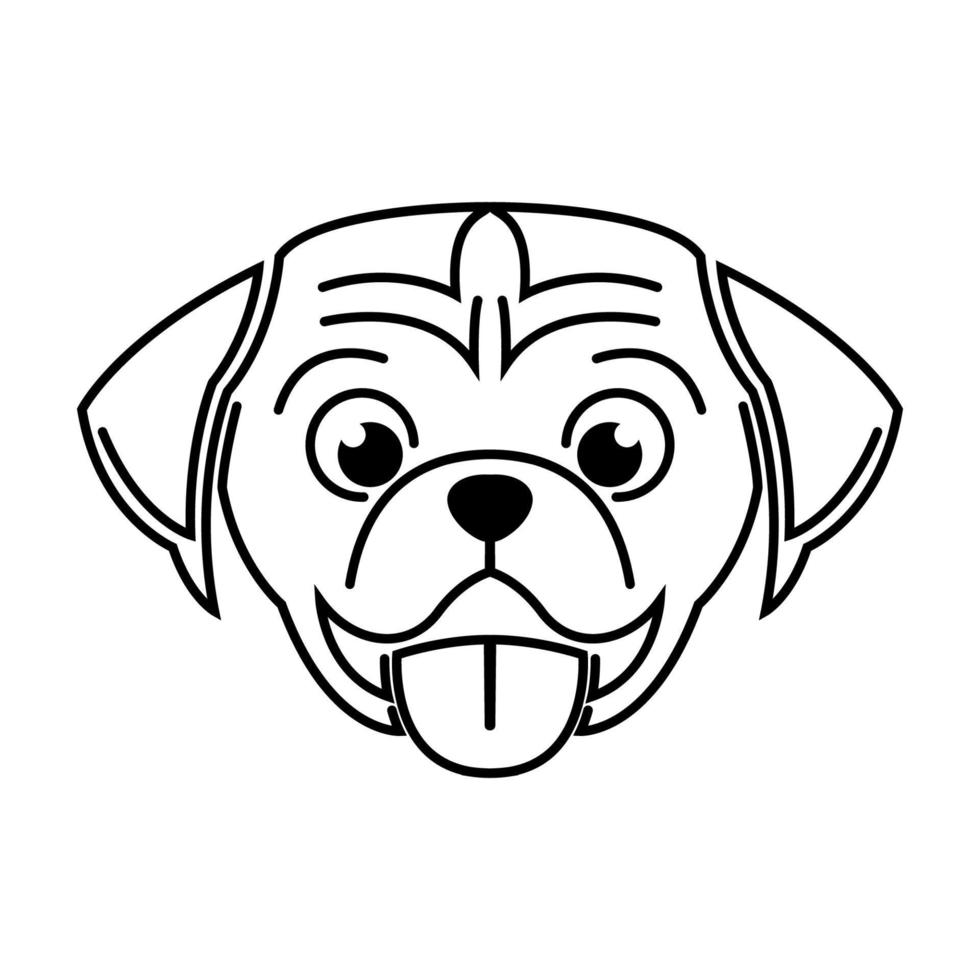 dessin au trait noir et blanc de tête de chien. bon usage pour le symbole, la mascotte, l'icône, l'avatar, le tatouage, la conception de t-shirt, le logo ou toute conception vecteur