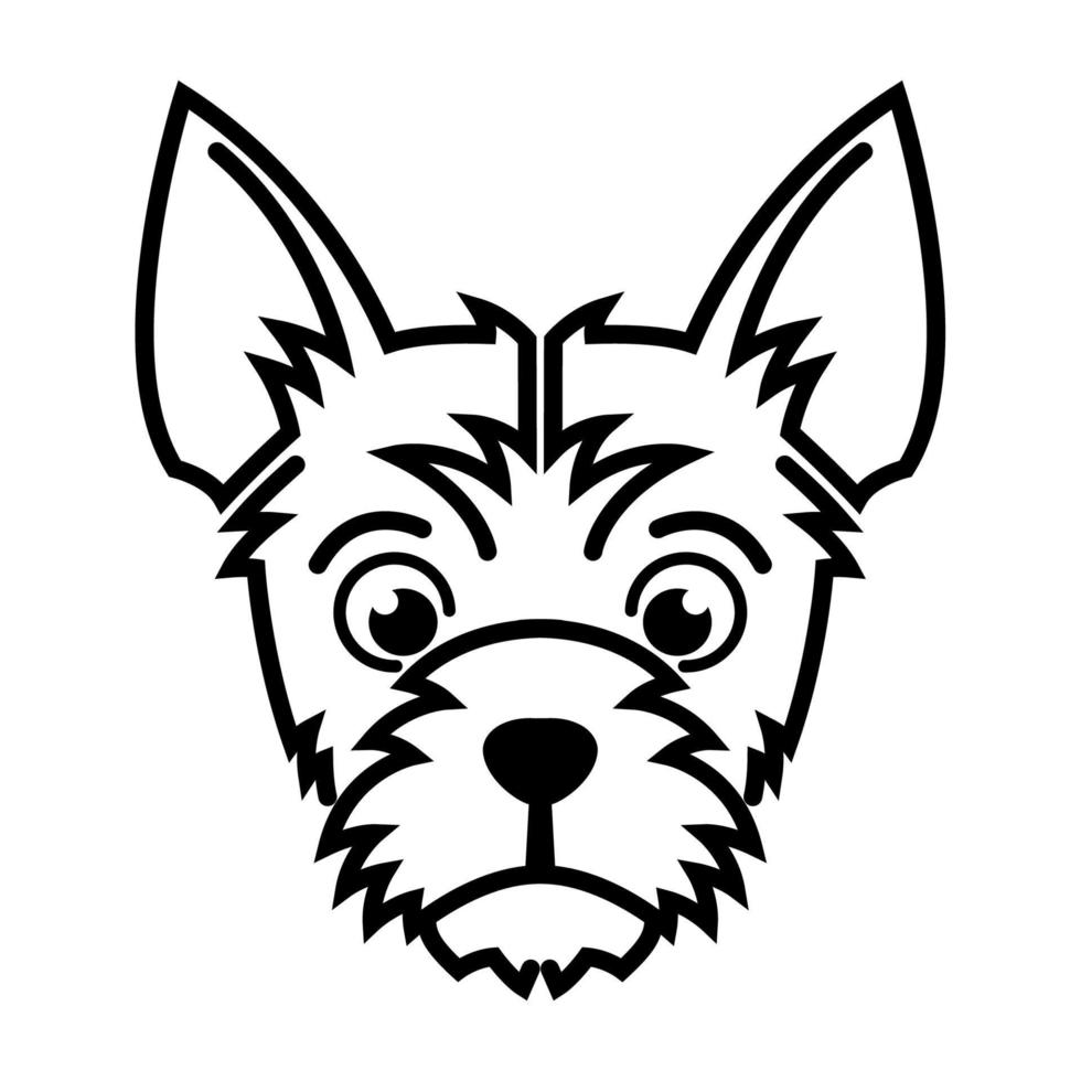 dessin au trait noir et blanc de tête de chien terrier bon usage pour le logo de conception de t-shirt de tatouage d'avatar d'icône de mascotte de symbole ou n'importe quelle conception vecteur