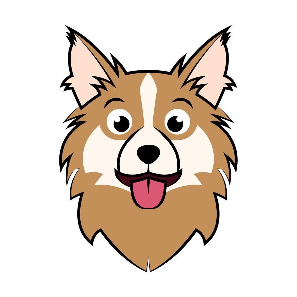 image couleur de la tête de chien chiot. bon usage pour le symbole, la mascotte, l'icône, l'avatar, le tatouage, la conception de t-shirt, le logo ou toute conception vecteur