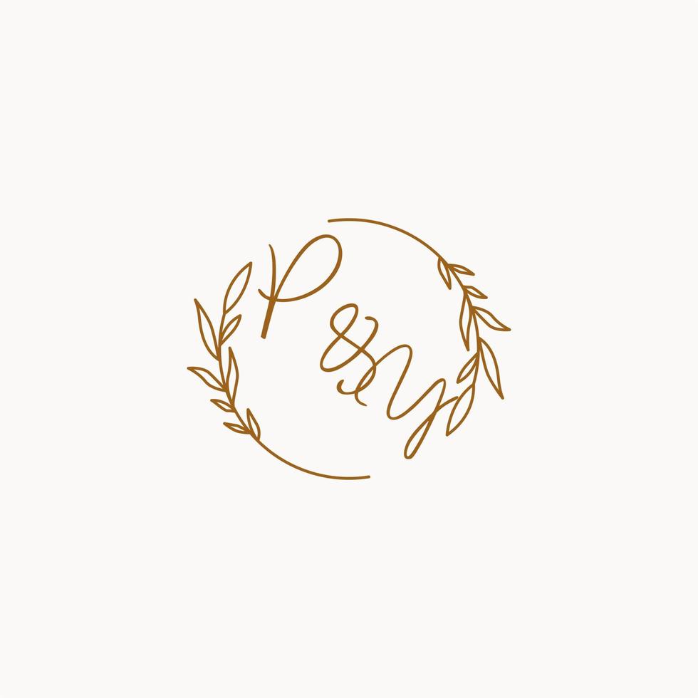 création de logo pour les initiales de mariage py vecteur