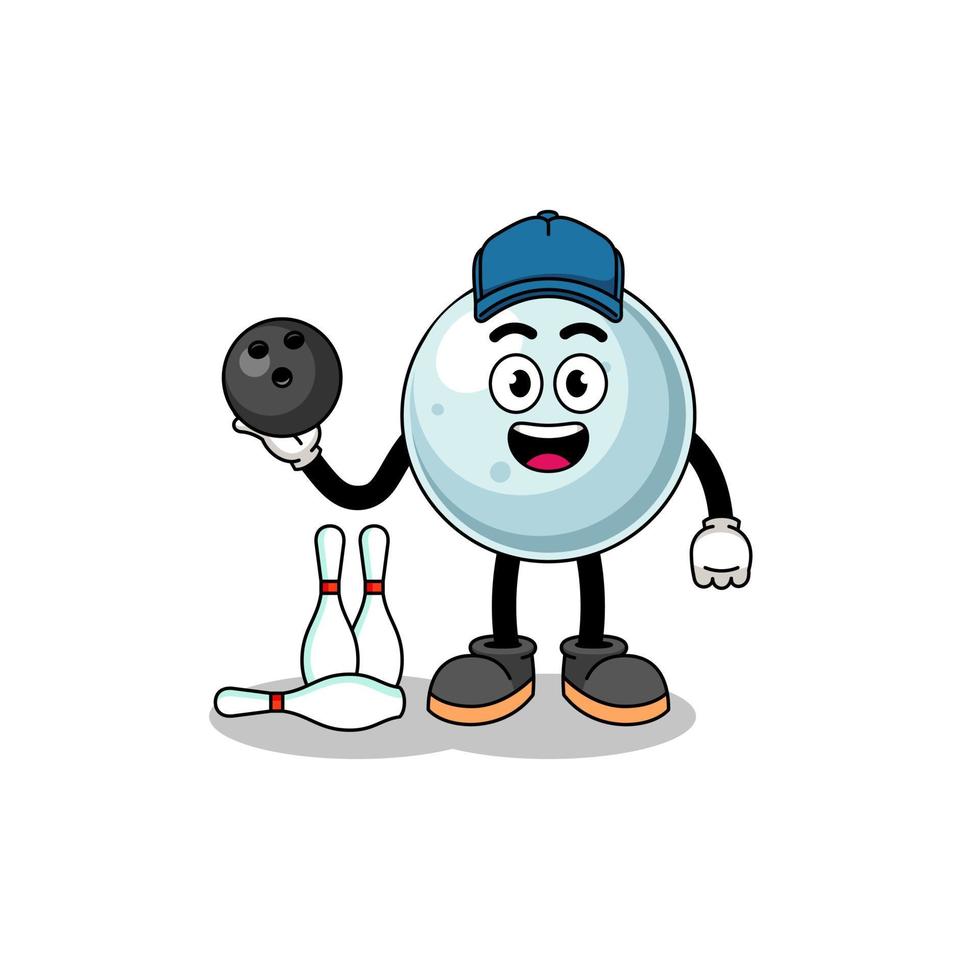 mascotte de boule d'argent en tant que joueur de bowling vecteur