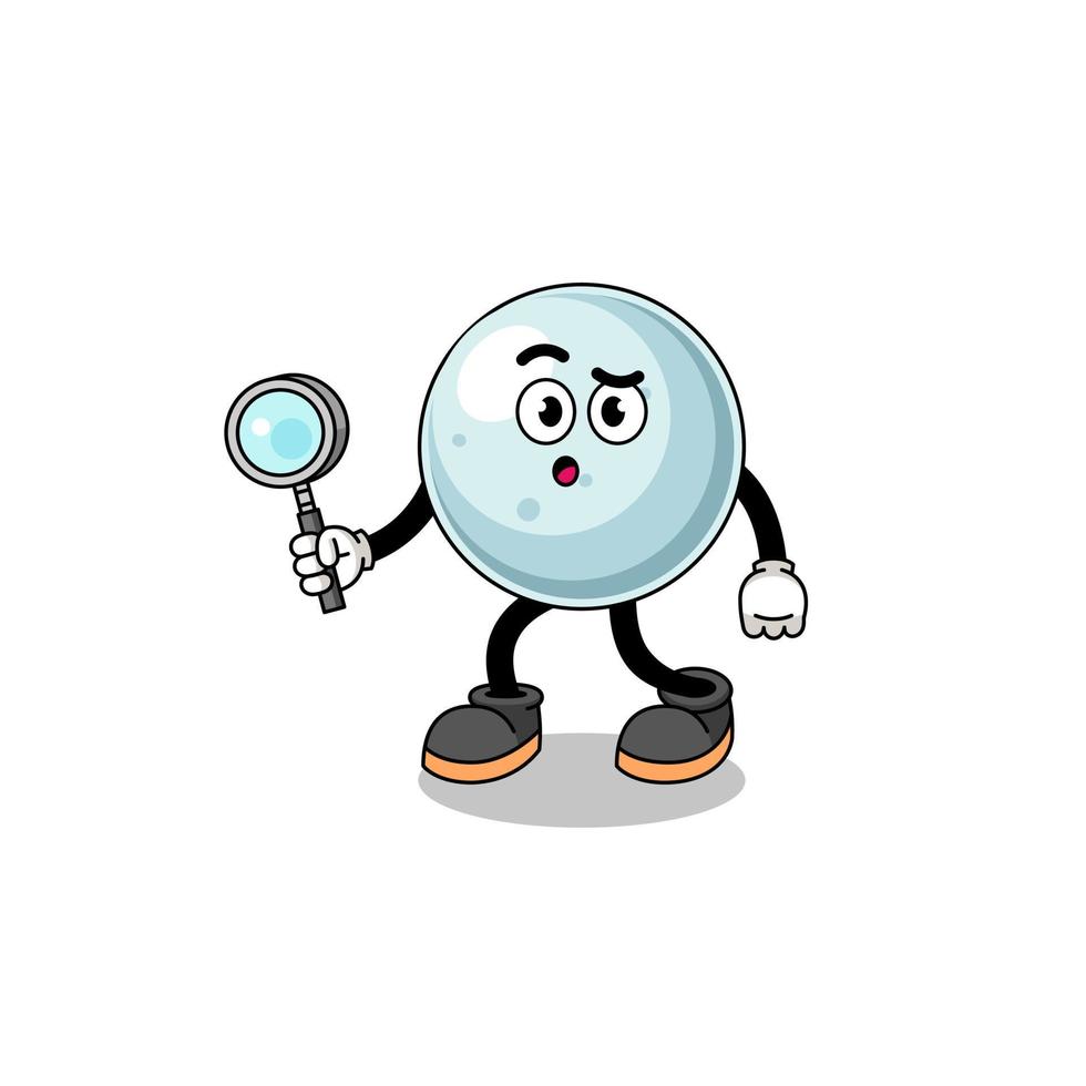 mascotte de boule d'argent à la recherche vecteur