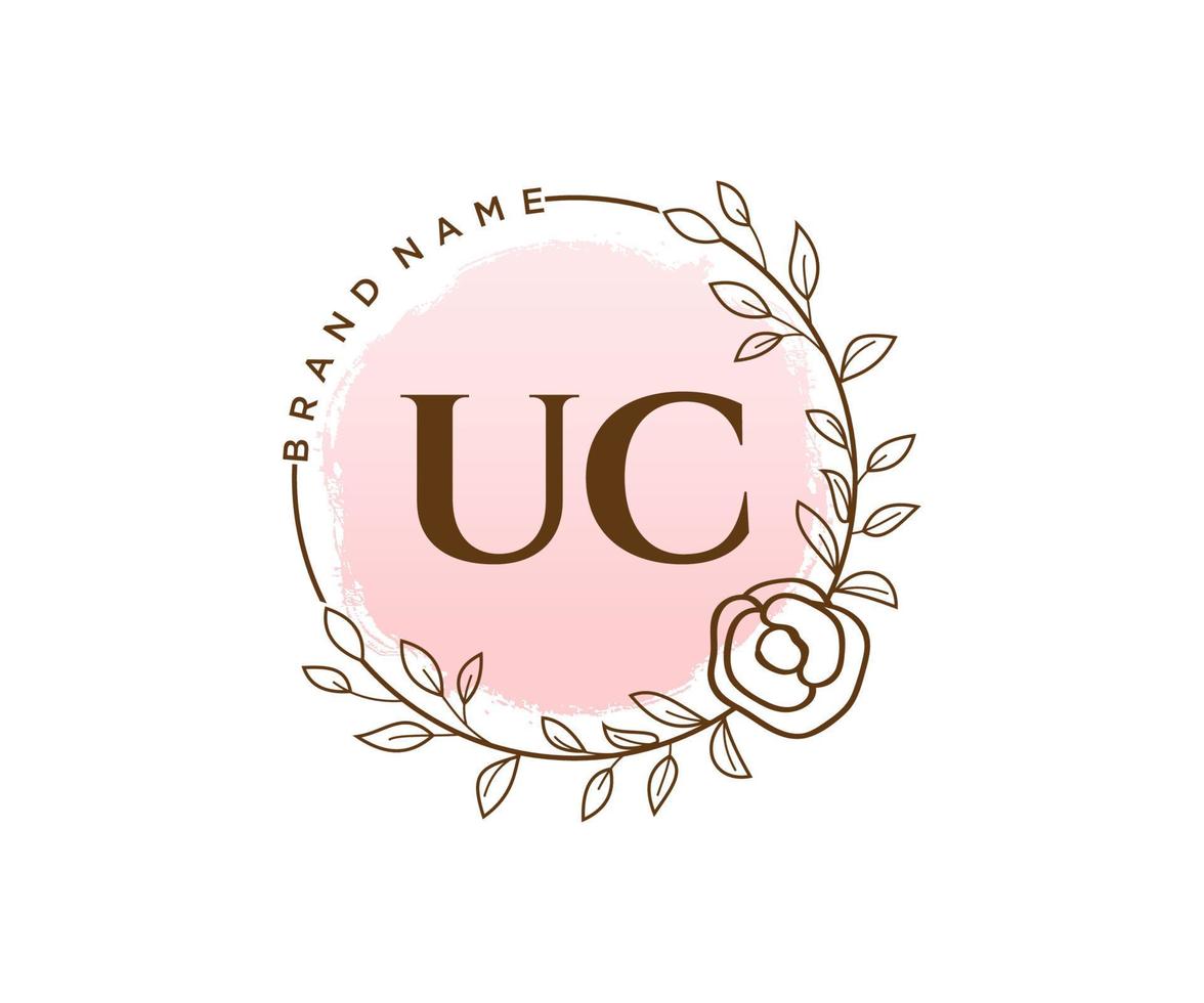 logo féminin uc initial. utilisable pour les logos nature, salon, spa, cosmétique et beauté. élément de modèle de conception de logo vectoriel plat.