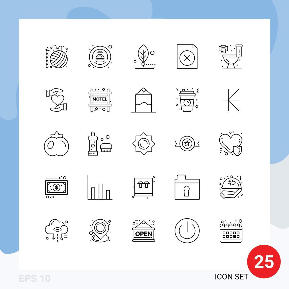 groupe de 25 lignes signes et symboles pour le transport de documents à domicile supprimer les éléments de conception vectoriels modifiables de la feuille vecteur