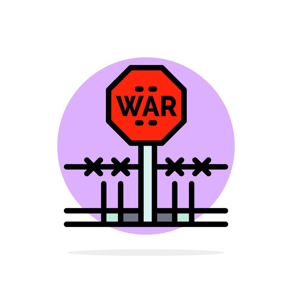 conflit de combat l'occupation militaire occupe l'icône de couleur plate de fond de cercle abstrait vecteur