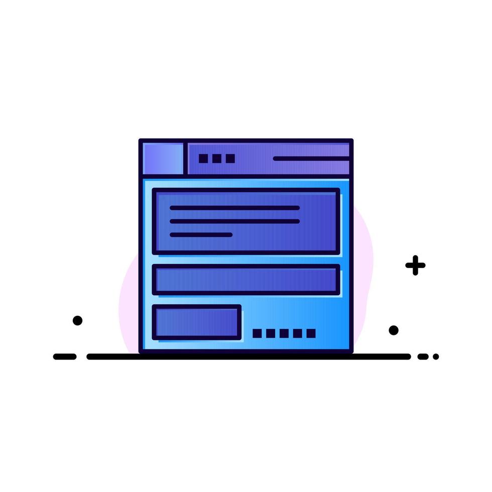 navigateur de fichiers code informatique entreprise ligne plate remplie icône vecteur modèle de bannière