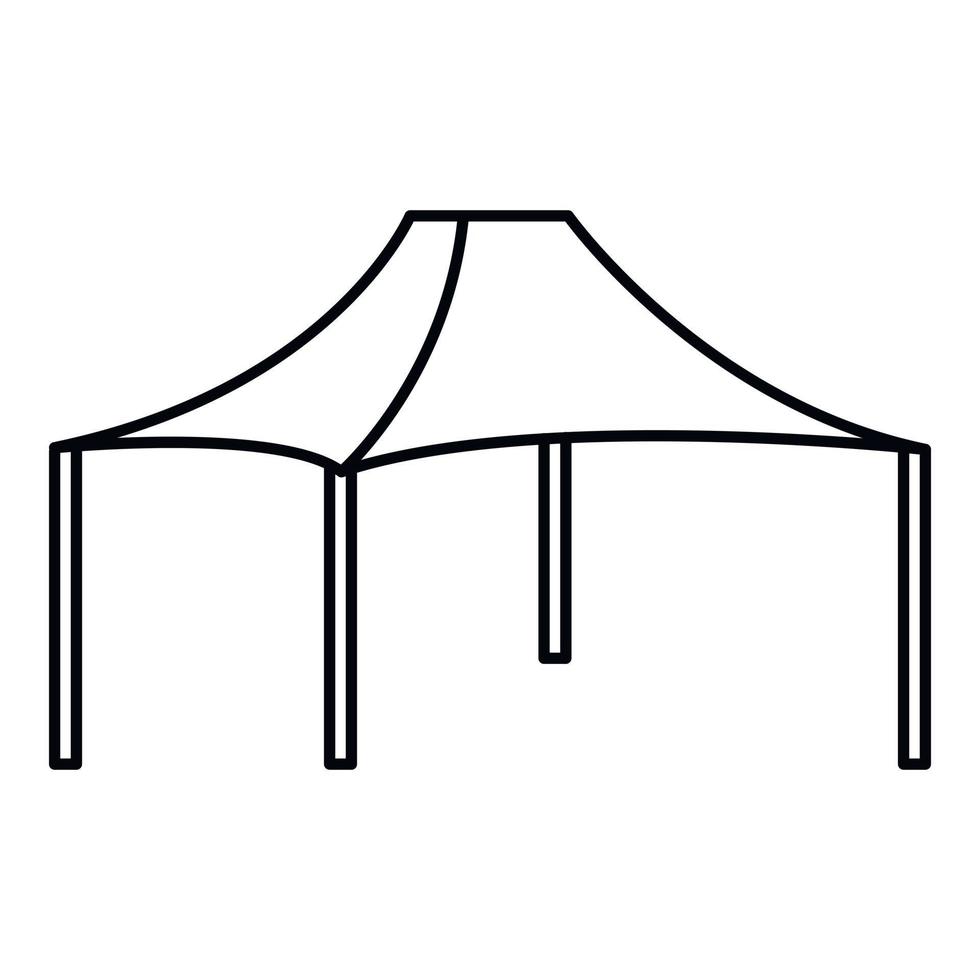 icône de tente, style de contour vecteur