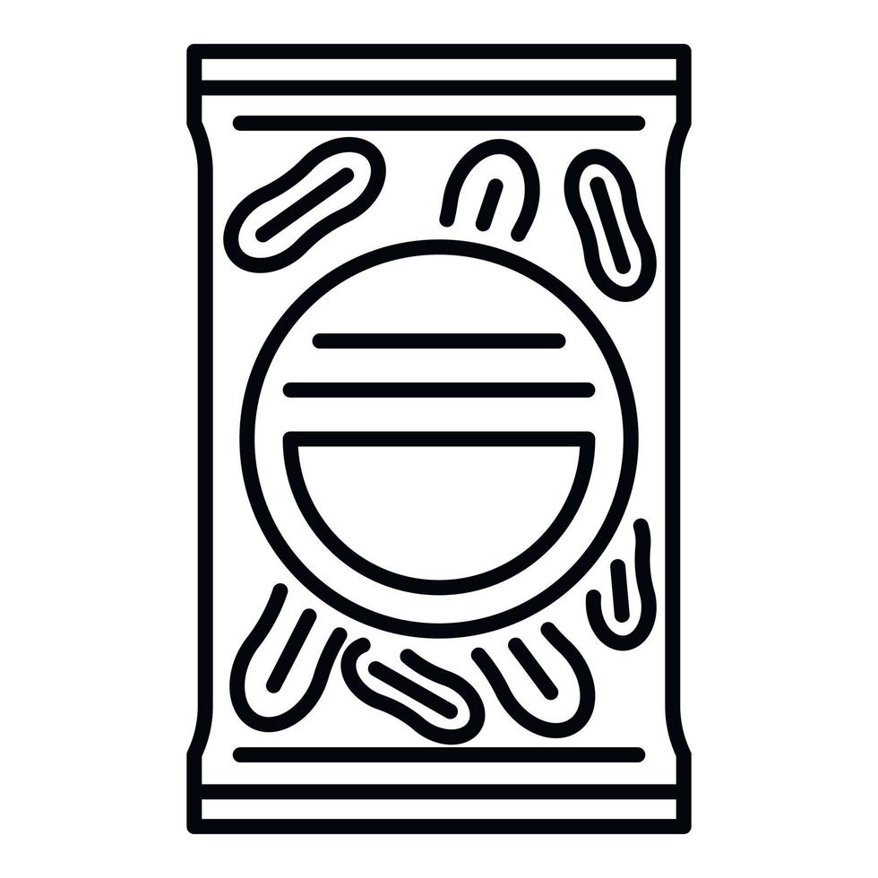 icône de paquet d'arachide, style de contour vecteur