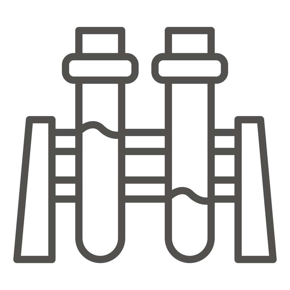 tube à essai sur l'icône du support, style de contour vecteur