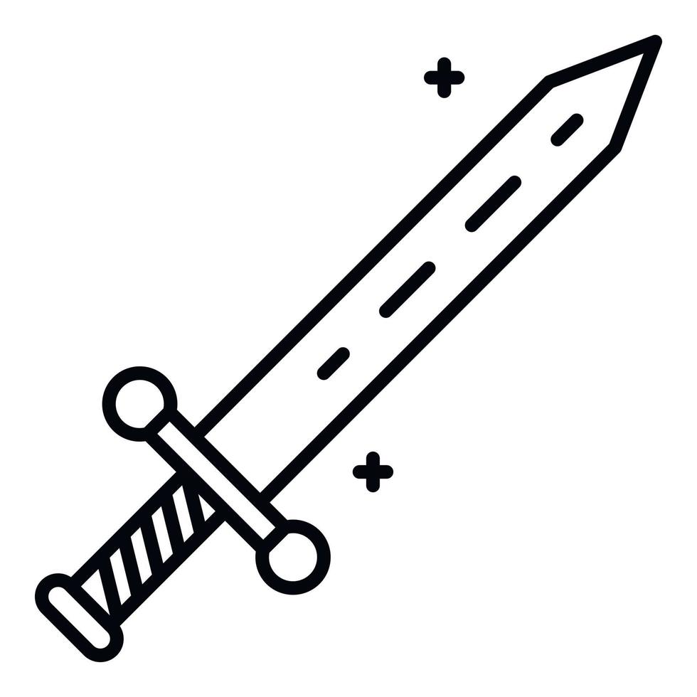 icône d'épée d'enclume, style de contour vecteur