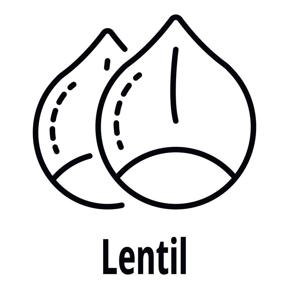 icône de lentille, style de contour vecteur