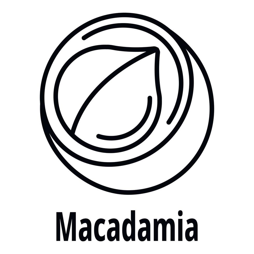 icône de macadamia, style de contour vecteur