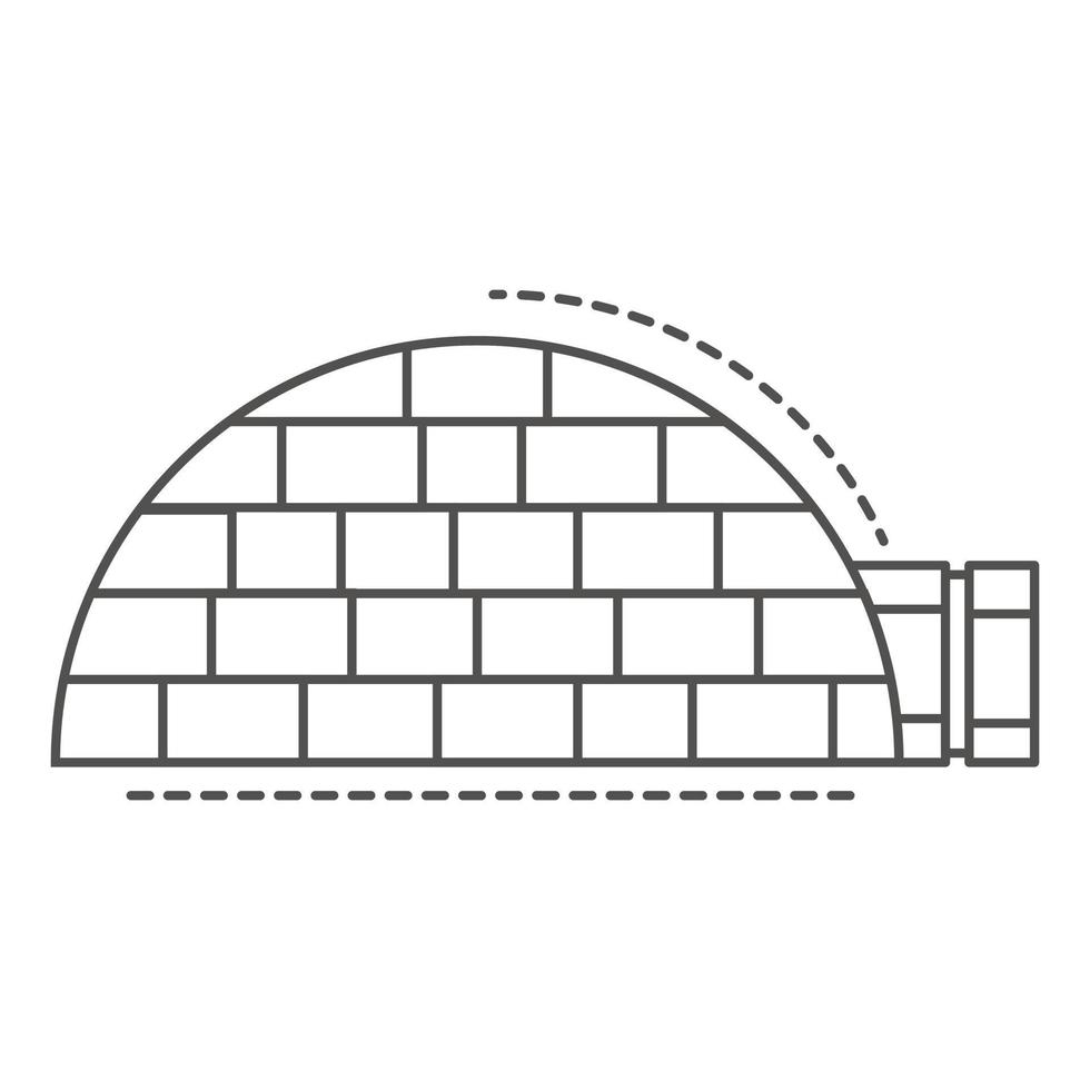 icône de maison igloo, style de contour vecteur