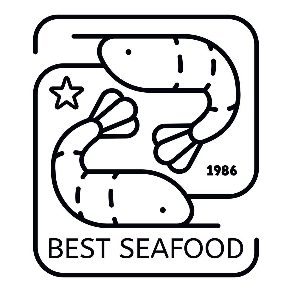 meilleur logo de fruits de mer, style de contour vecteur