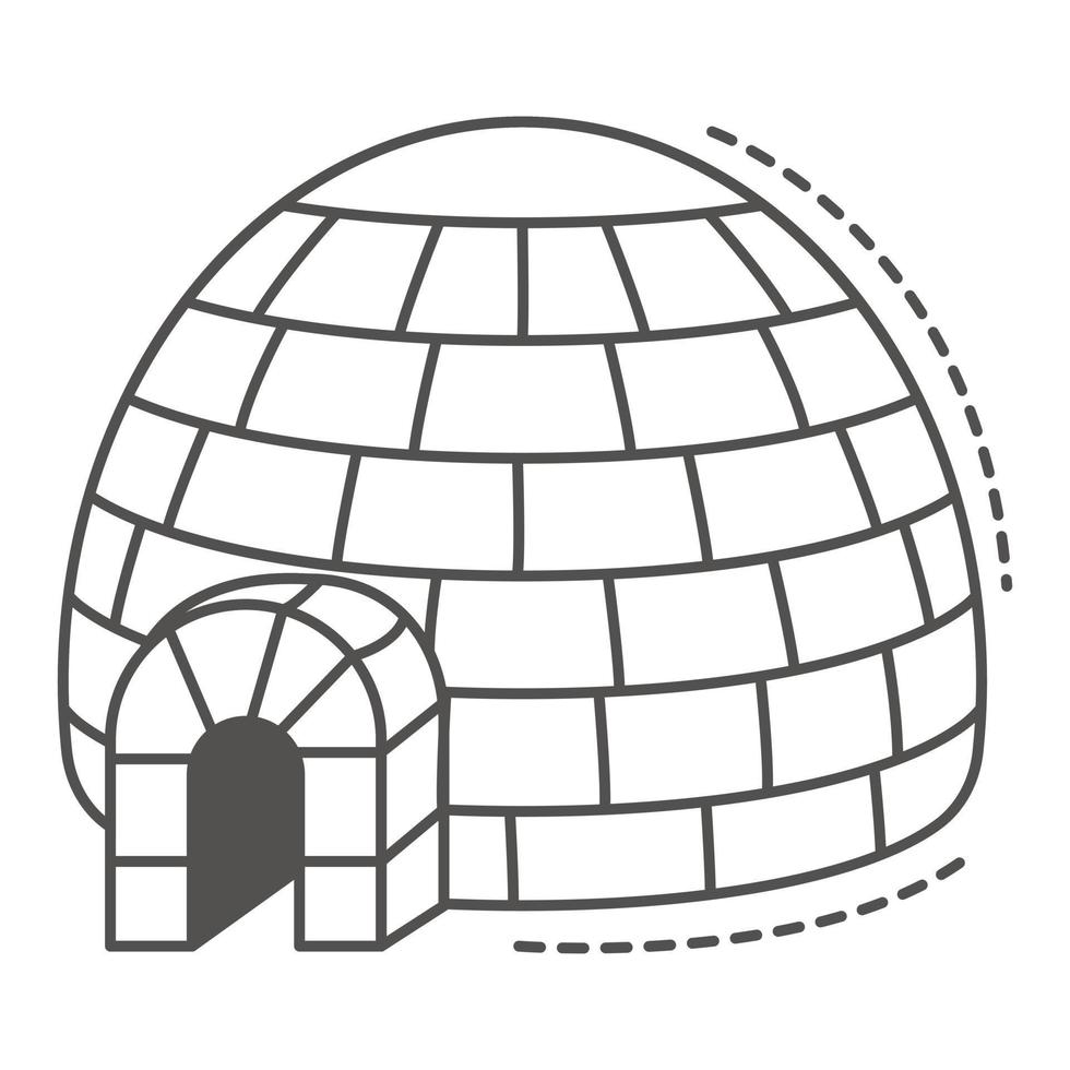 icône d'igloo de l'alaska, style de contour vecteur