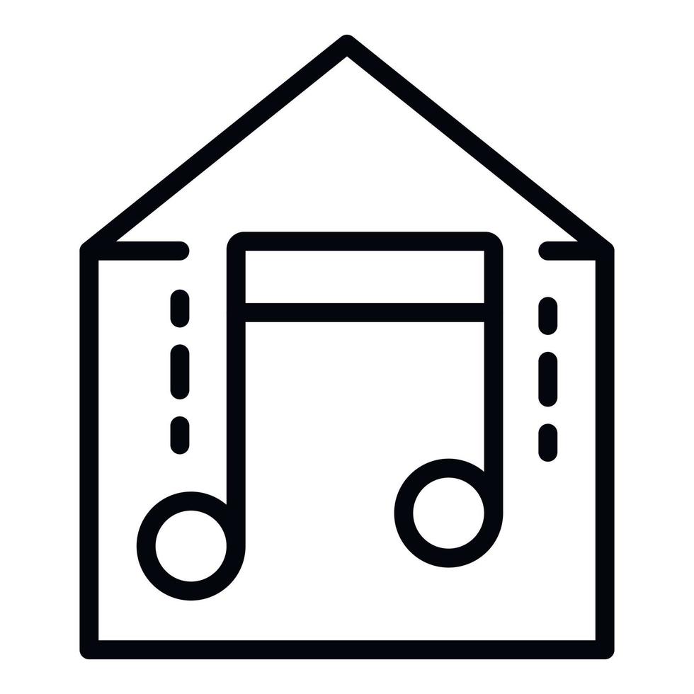 icône de musique maison intelligente, style de contour vecteur
