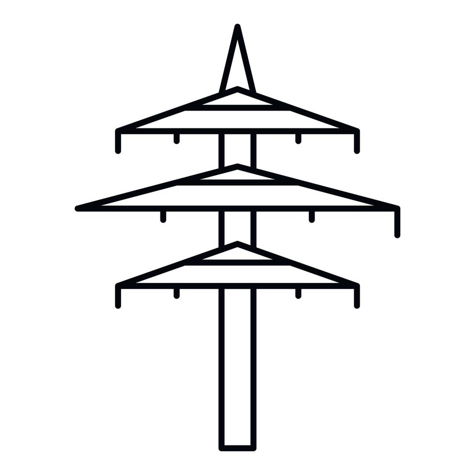 icône d'alimentation de tour électrique, style de contour vecteur