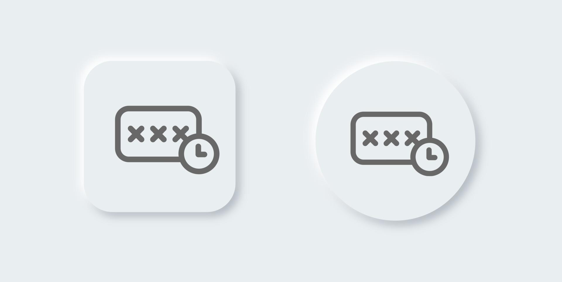icône de ligne de mot de passe temporaire dans un style de conception néomorphique. illustration vectorielle des signes d'accès. vecteur