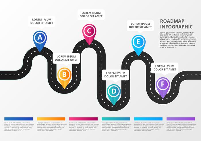 Feuille de route gratuite Infographie vecteur